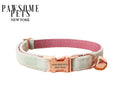SMALL SIZE DOG & CAT COLLAR - PEA GREEN WITH PINK-0