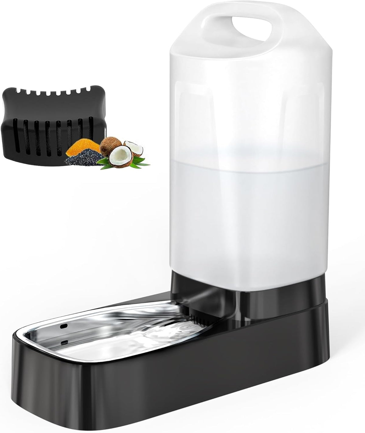 2.4 Gallon Gravity Pet Water Dispenser with 304 Stainless Steel Bowl-5
