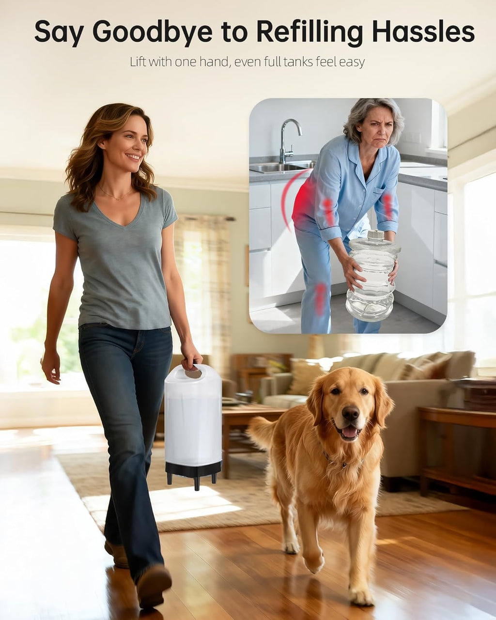 2.4 Gallon Gravity Pet Water Dispenser with 304 Stainless Steel Bowl-2