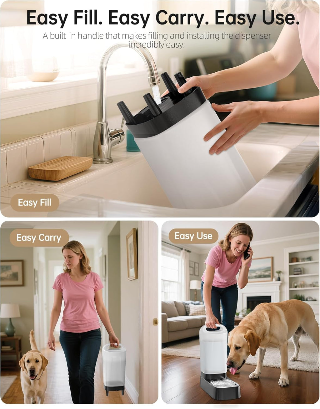 2.4 Gallon Gravity Pet Water Dispenser with 304 Stainless Steel Bowl-3