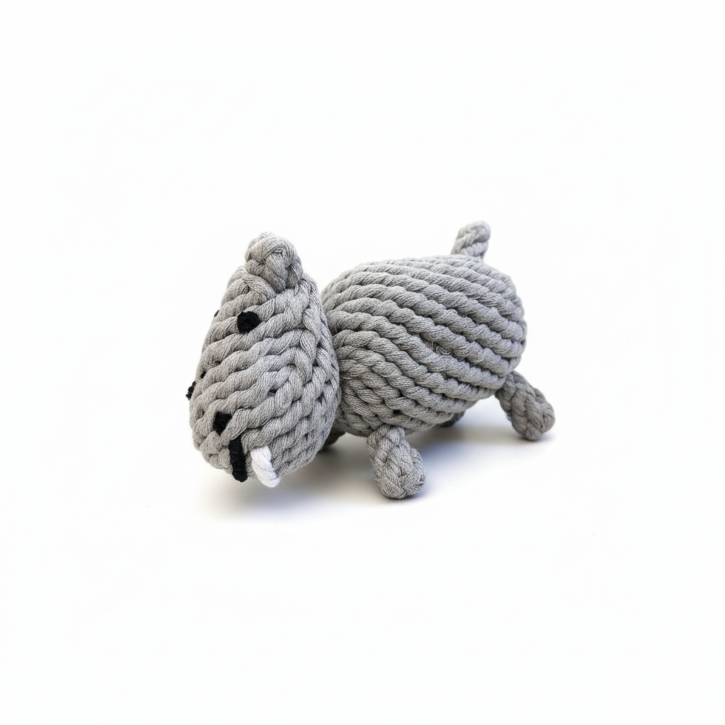 Large Gray Hippo Dog Rope Toys-0