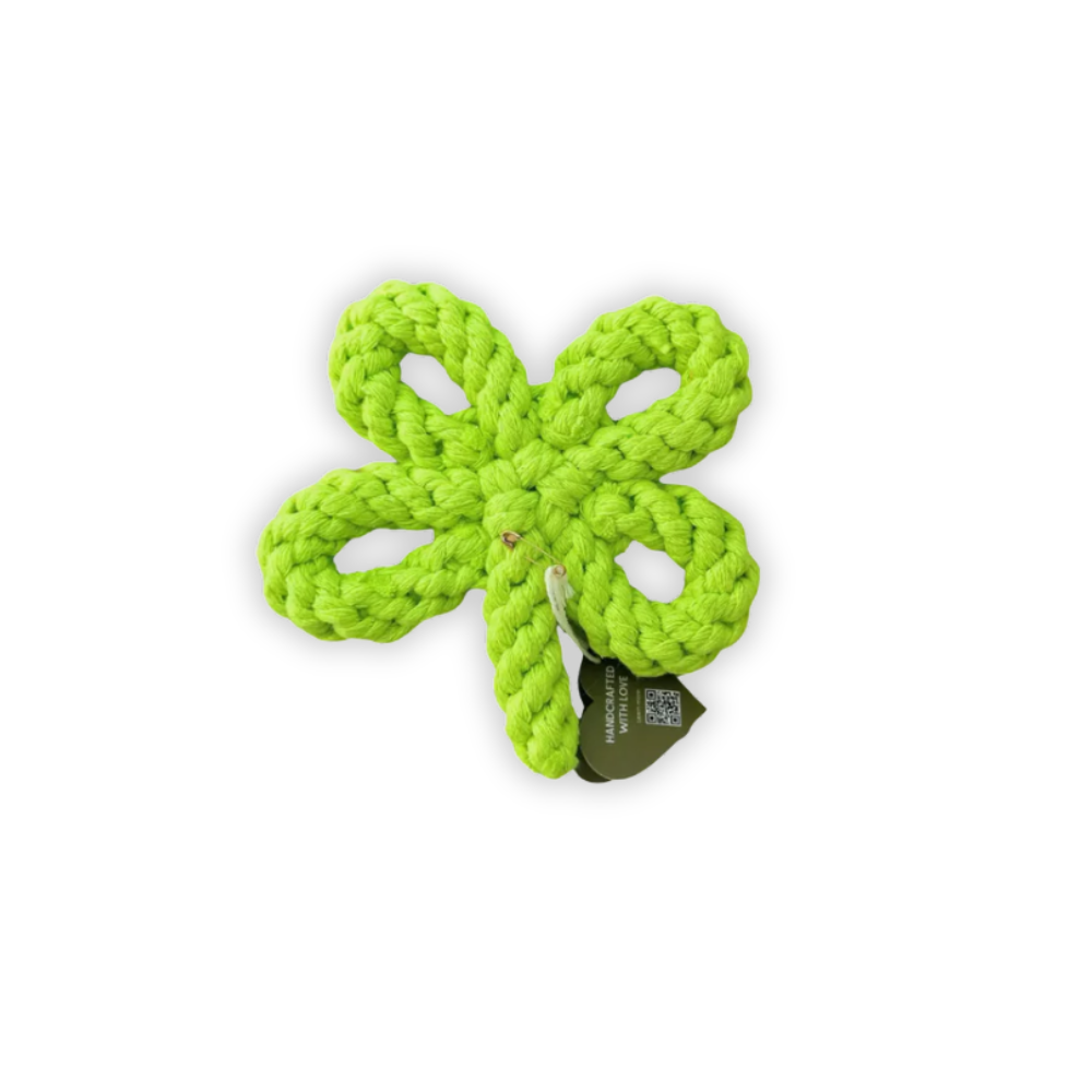 Handcraft Lucky Clover Macrame Dog Rope Toy-0