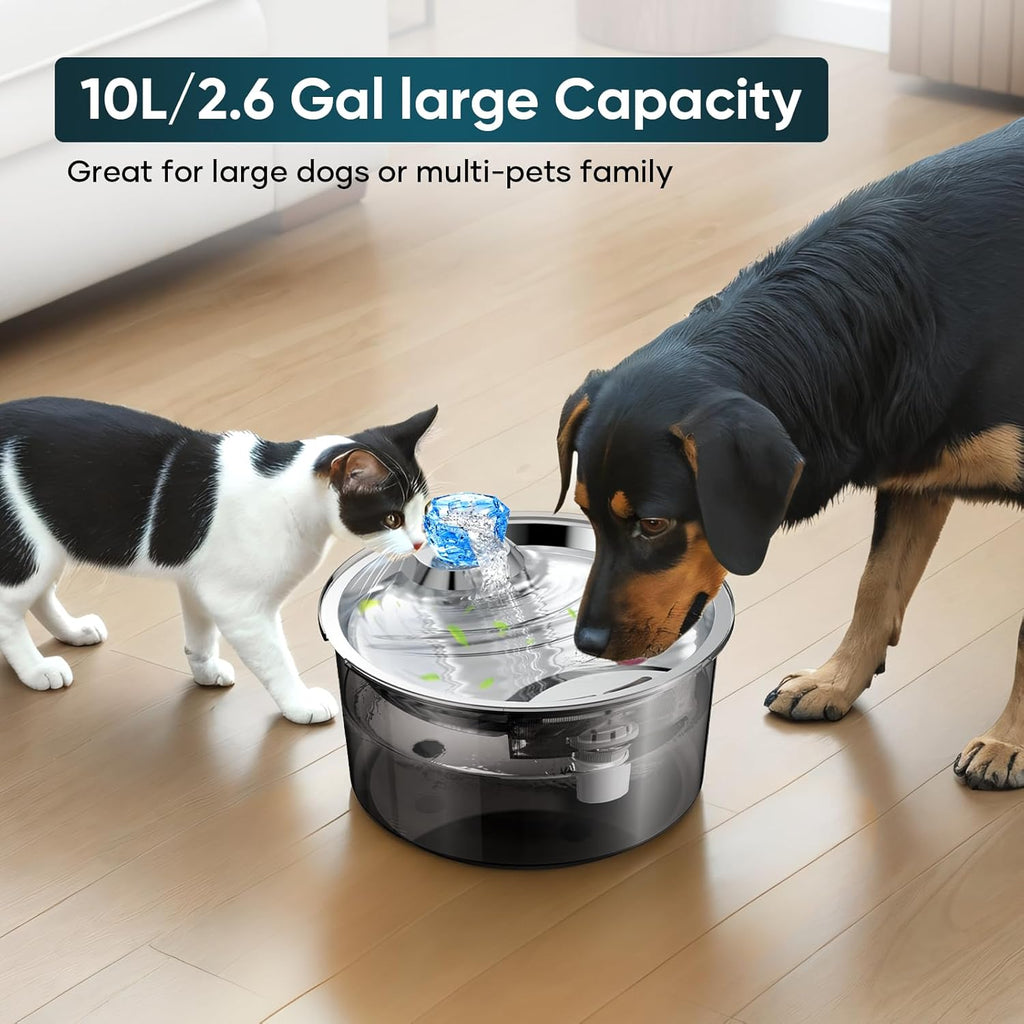 2.6Gal/10L Dog Water Fountain for Dogs & Cats & Multiple Pets D2340-2