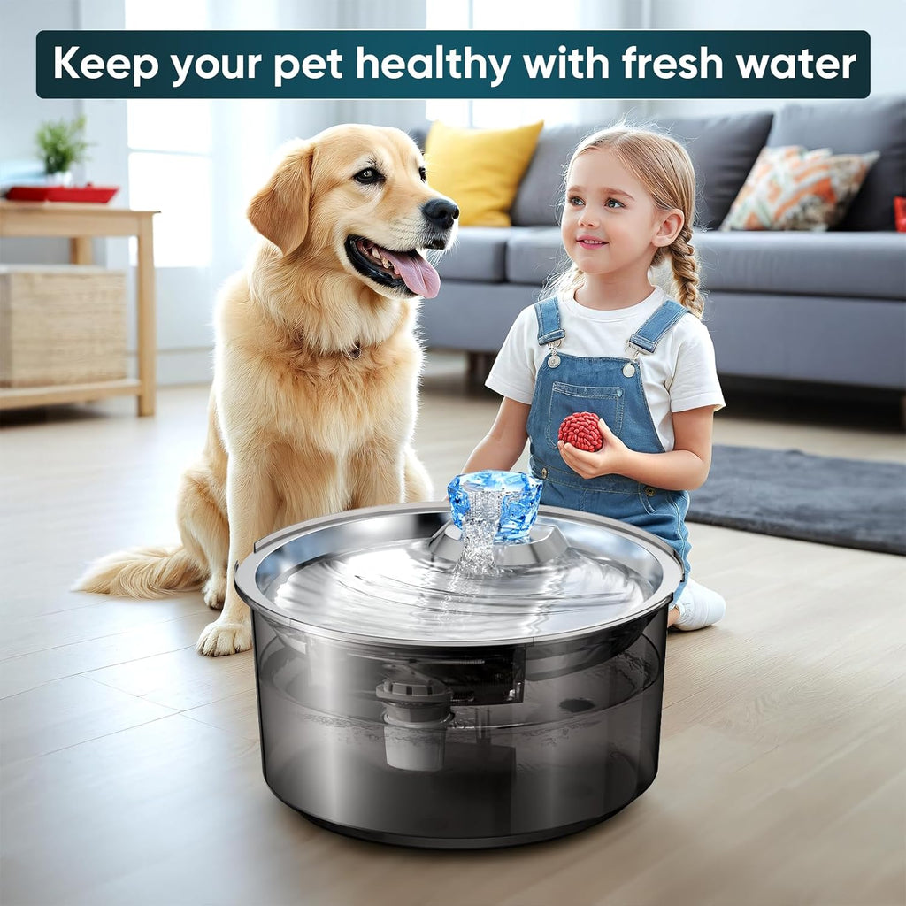 2.6Gal/10L Dog Water Fountain for Dogs & Cats & Multiple Pets D2340-1