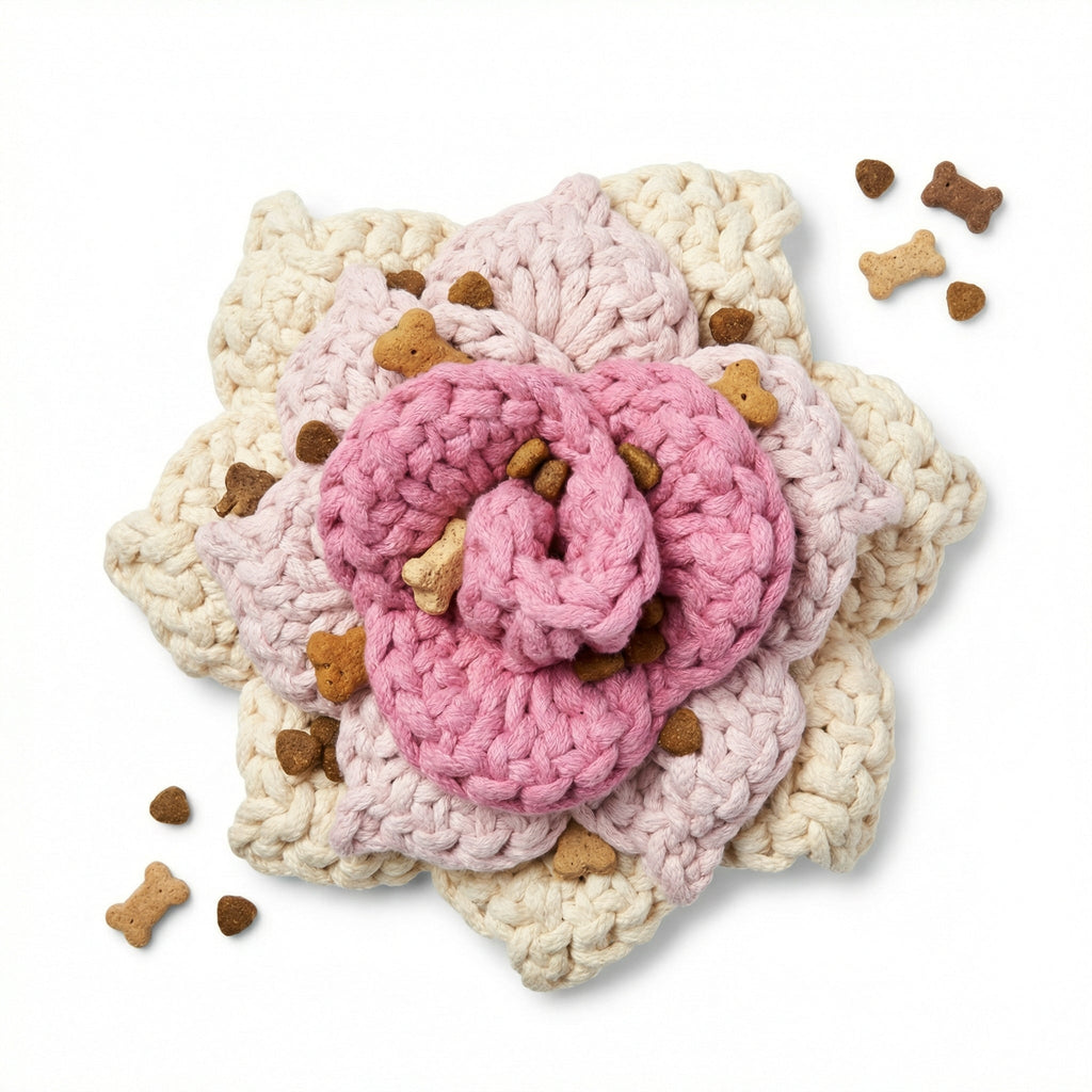 Prunus Blossom: Snuffle Flower Dog  Rope Toy | Handcrafted-1