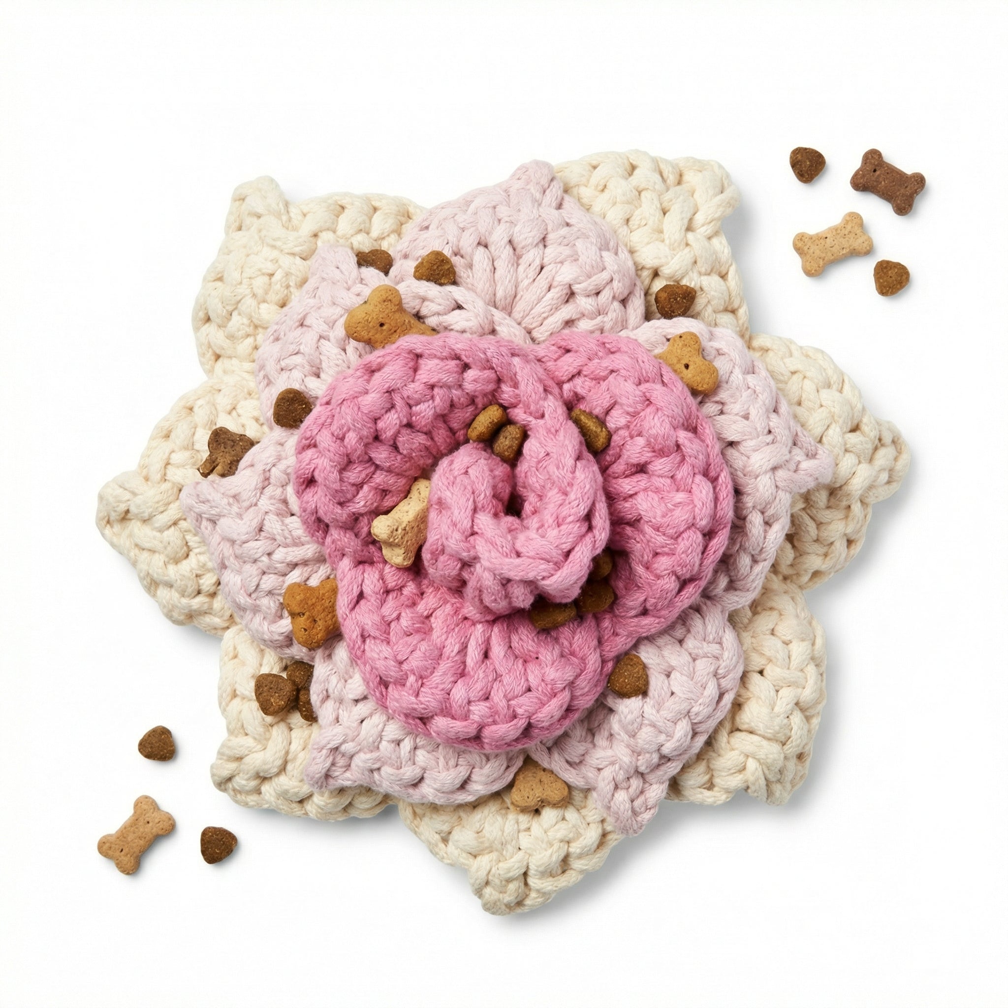 Prunus Blossom: Snuffle Flower Dog  Rope Toy | Handcrafted-1